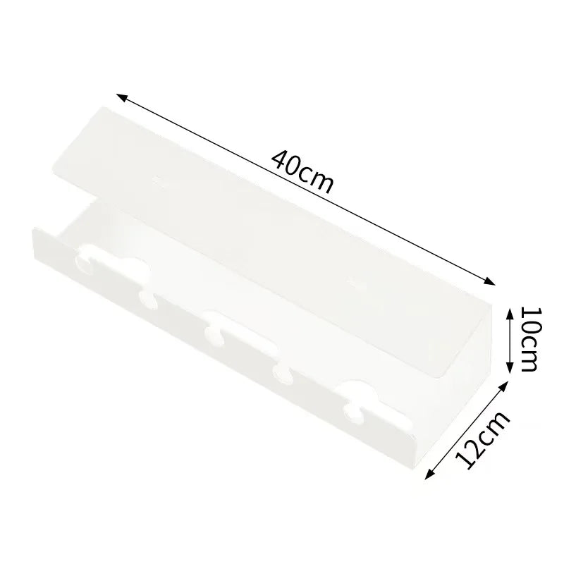 ISRTAO Under Desk Cable Management Cable Tray Under Desk With Clamp Power Strip Cord Holder No Drilling Sturdy Spacious Supplies