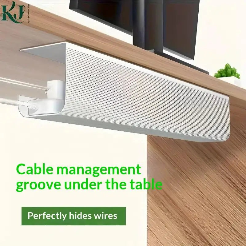 New 1PC 40cm/15.75inch PVC Under Table Cable Organizer Punch-free Office Wire Organizer Holder Easy Installation Wall-Mounted