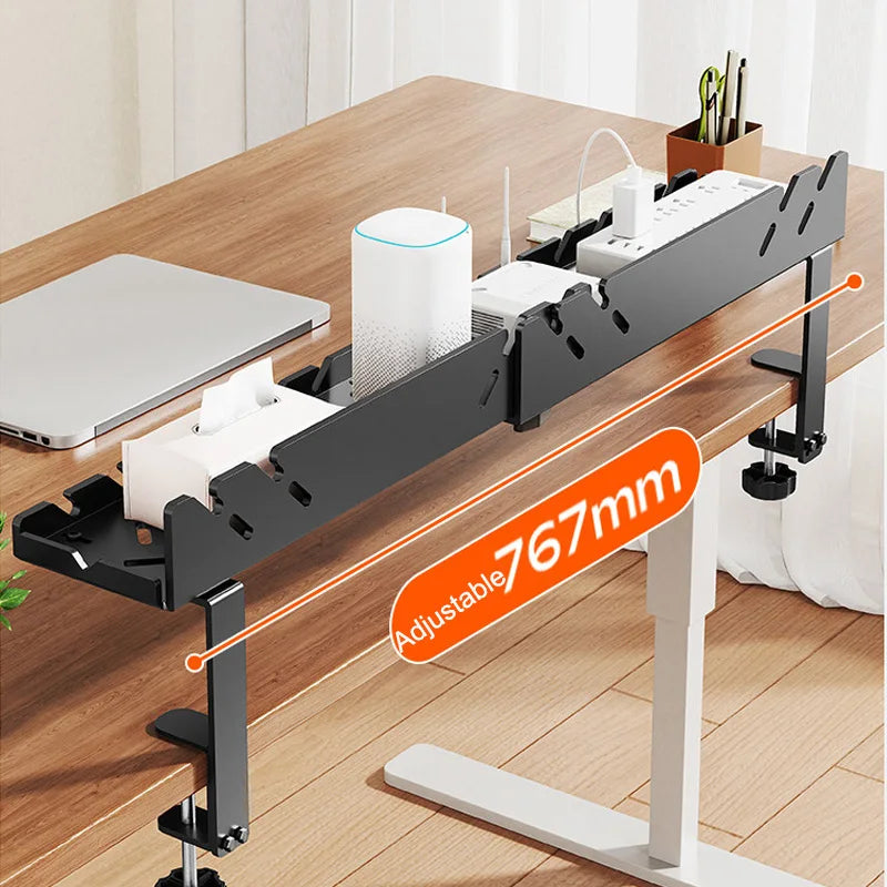 New Multi Functional Shelf Desk Under Table Hanging Metal Cable Holder Kitchen Organizer No-Drill Standing Desk Organizer