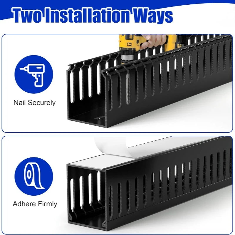 New PVC Dustproof Waterproof Seal Wiring Duct black flame-retardant Insulated Cable Duct Multifunction Hide Wiring Cables Cover