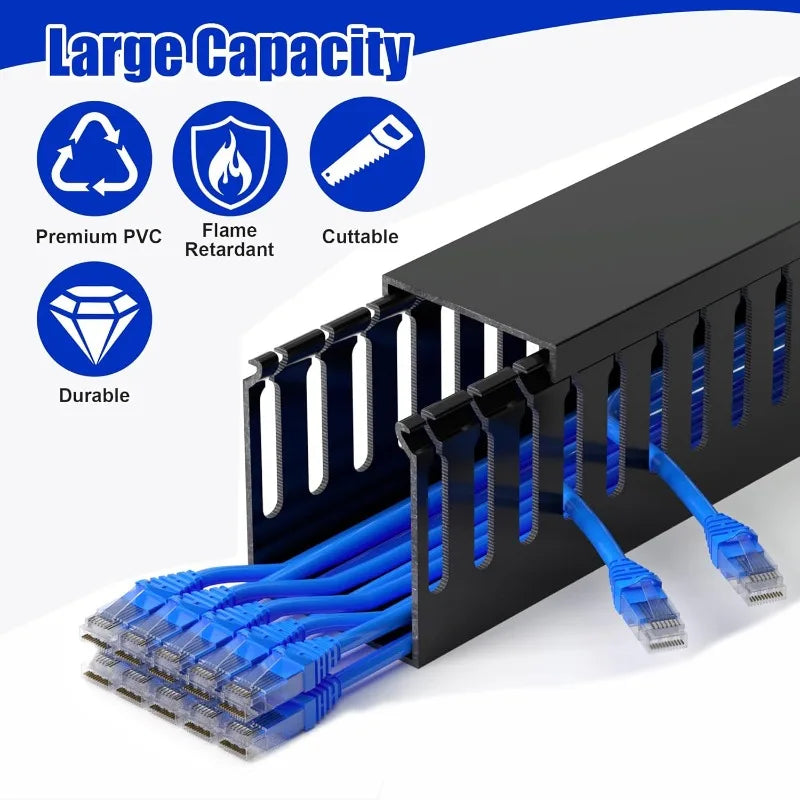 New PVC Dustproof Waterproof Seal Wiring Duct black flame-retardant Insulated Cable Duct Multifunction Hide Wiring Cables Cover