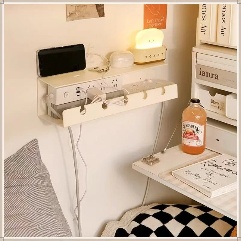 ISRTAO Under Desk Cable Management Cable Tray Under Desk With Clamp Power Strip Cord Holder No Drilling Sturdy Spacious Supplies