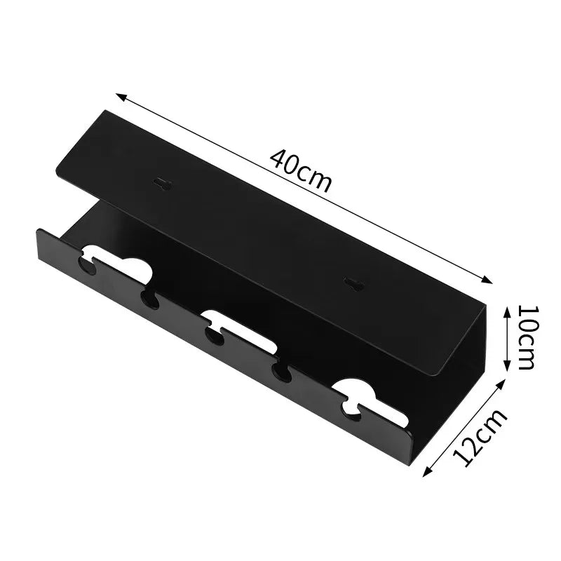 ISRTAO Under Desk Cable Management Cable Tray Under Desk With Clamp Power Strip Cord Holder No Drilling Sturdy Spacious Supplies