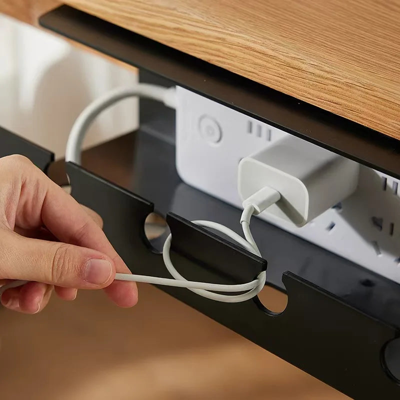 ISRTAO Under Desk Cable Management Cable Tray Under Desk With Clamp Power Strip Cord Holder No Drilling Sturdy Spacious Supplies